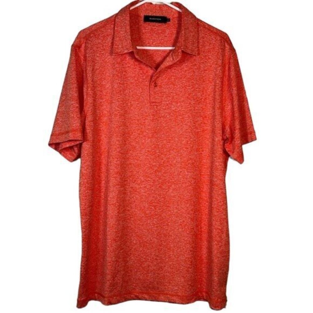 BUGATCHI Vintage Orange Polo Golf Performance Shirt Size Large EUC #0606-OC
